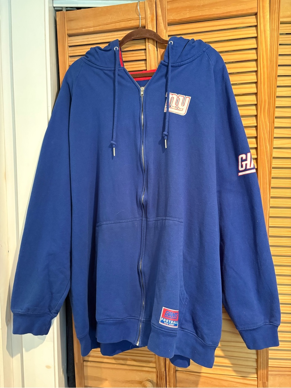 NY Giants NFL Full Zip-Up Hoodie Majestic 4XL Sweatshirt Football Sports Team